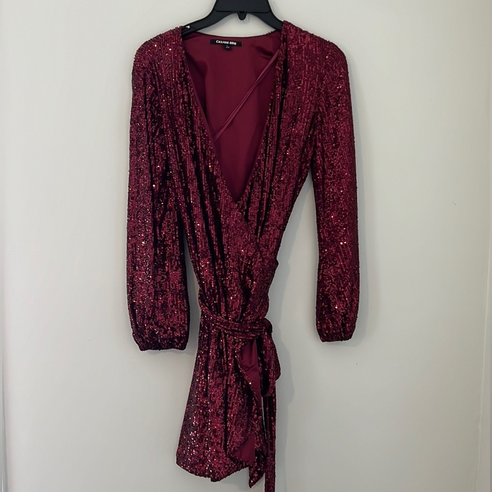 Gianni Bini Wrap Front Party Dress - Size Small